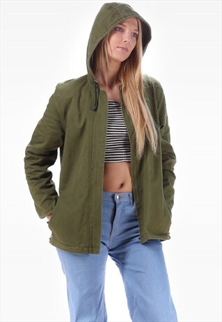 MILITARY HOODED CANVAS ANORAK PARKA JACKET