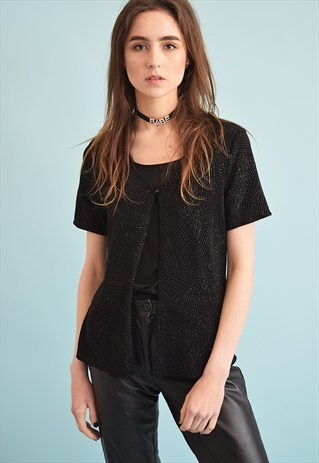 90'S RETRO KITSCH SHIMMER MOMS TOP BLOUSE