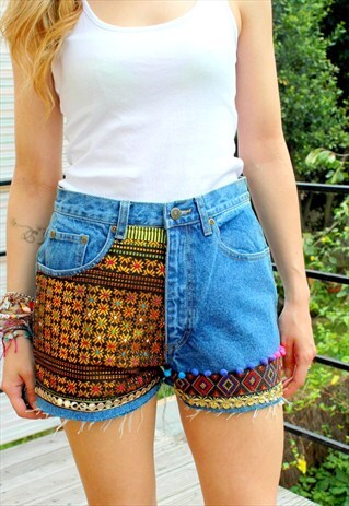 SHORTS VINTAGE HIGH WAIST JEANS SIZE 38