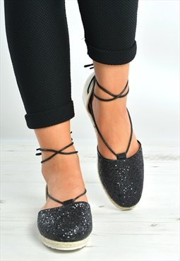 black sparkly ballerina shoes
