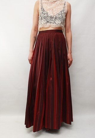 long maroon maxi skirt