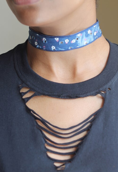 Tie Dye Floral Choker