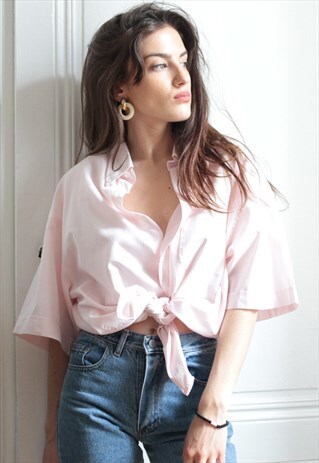 80'S COURREGES LIGHT PINK SHIRT
