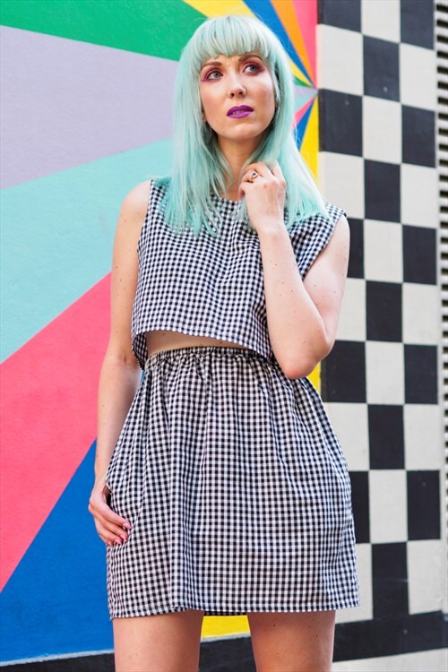 Siobhan from Just A Uniform in our Gingham Twin Set 