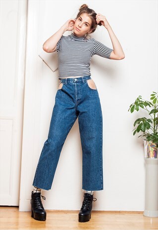 CROP JEANS - 90S VINTAGE REWORKED DENIM