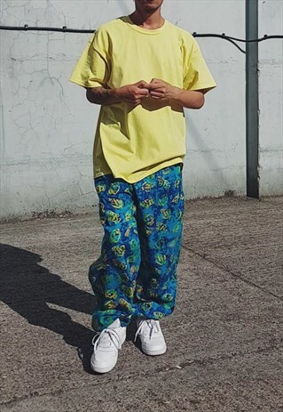 NEW RAVER PRINT TROUSERS AQUA