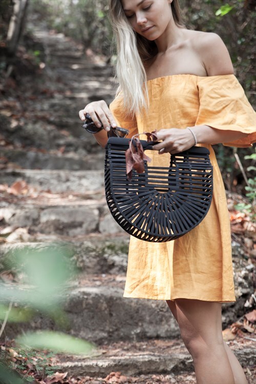 Aiko Bamboo Clutch Black Aiko Bamboo Clutch Black