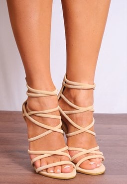 nude peep toe ankle strap