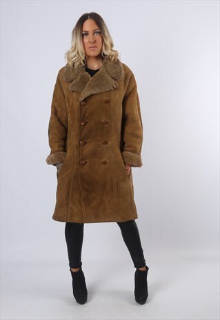 Sheepskin Suede Shearling Coat Leather Jacket UK 16 (J6Y) | Bich ... Sheepskin Suede Shearling Coat Leather Jacket UK 16 (J6Y) | Bich ...