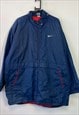 VINTAGE 90S BLUE NIKE LONG PADDED JACKET XL