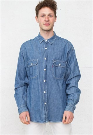 VINTAGE BLUE LEVI'S LONG SLEEVE DENIM SHIRT
