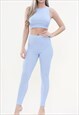 Women Ribbed Crop Top and Leggings Co-Ord Set