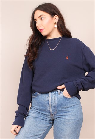 VINTAGE 90S RALPH LAUREN NAVY BLUE SWEATSHIRT