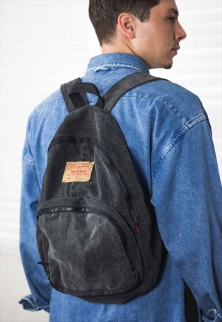 VINTAGE LEVI'S BACKPACK DENIM LOGO 90S X 18.1