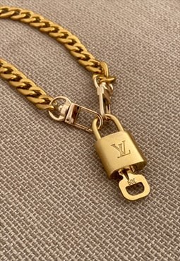 Vintage Authentic Louis Vuitton Padlock on chain 