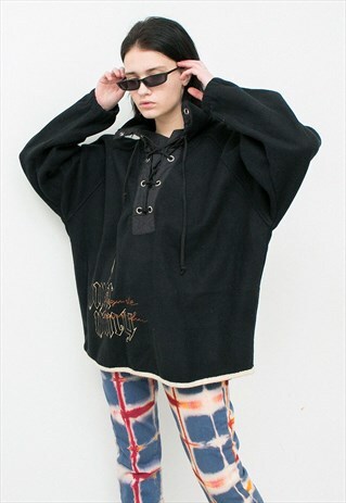 VINTAGE PULLOVER BLACK SWEATER WARM WINTER JUMPER LONG