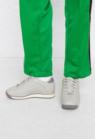 VINTAGE LIGHT GREY KAPPA CLASSIC LEATHER TRAINERS