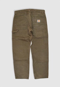 Vintage 90s Carhartt Denim Wide-Leg Jeans in Brown