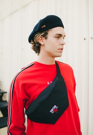 "ROSE" BLACK BUM BAG