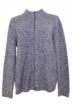 Vintage Cardigan 2000s Y2K Purple Rhinestone Zip Up Sweater