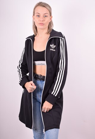 ADIDAS WOMENS VINTAGE OVERJACKET MEDIUM BLACK 90'S