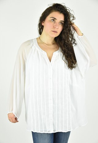 VINTAGE 90'S CALVIN KLEIN WHITE BLOUSE SIZE 3X