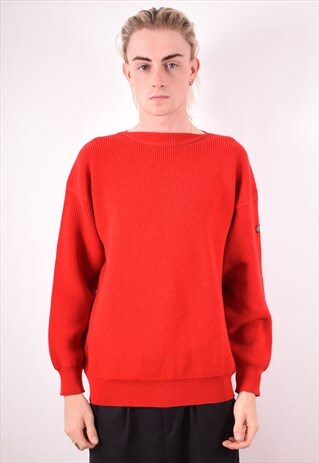 MENS VINTAGE JUMPER SWEATER MEDIUM RED 90S