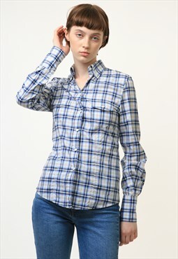 Dolce Gabbana Checked Blue Long Sleeve Shirt 3983
