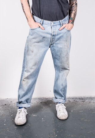 VINTAGE BLUE LEVI'S 501 PAINT JEANS