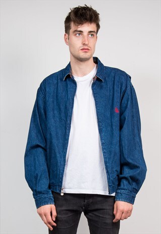 VINTAGE DARK DENIM NAUTICA BOMBER JACKET