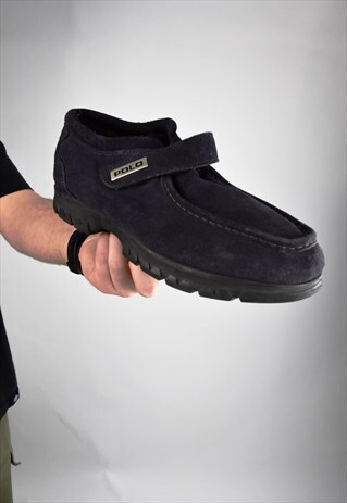 RALPH LAUREN POLO SPORT SUEDE VELCRO STRAP SHOES MADE IN USA