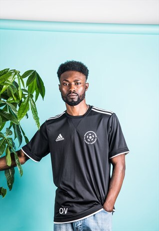VINTAGE 1990S BLACK ADIDAS FOOTBALL SHIRT