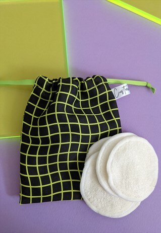 WAVY LINES POUCH BAG & MAKE-UP REMOVAL ROUNDS