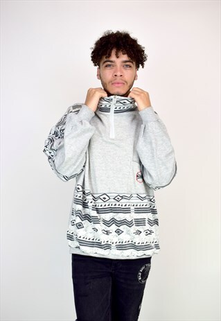 VINTAGE 90'S 1/4 ZIP PATTERNED SWEATSHIRT