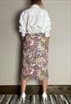 VINTAGE 80'S ITALIAN HANDMADE FLORAL MIDI SKIRT