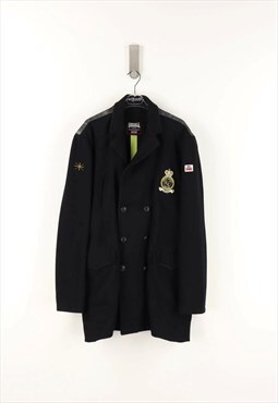Vintage Lonsdale Double Breasted Wool Jacket in Black - XL