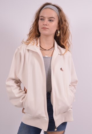 VINTAGE ADIDAS TRACKSUIT TOP JACKET BEIGE