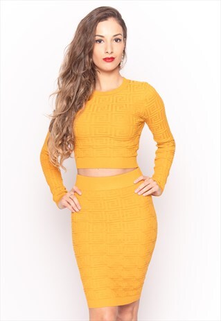 CLASSIC SQUARE CHECK PRINT CROP TOP AND MINI SHIRT CO-ORDS