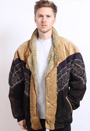 VINTAGE AZTEC FLEECE LINED JACKET
