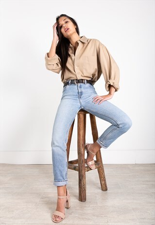 VINTAGE 80S LEVI'S MOM "LIGHT-WASH" DENIM JEANS / 0197