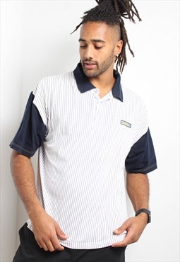 Vintage DONNAY 90's Striped Polo Shirt White