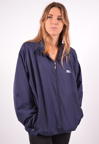 VINTAGE UMBRO TRACKSUIT TOP JACKET NAVY BLUE