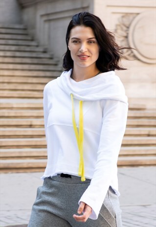SOLI - COWL NECK CROPPED HOODIE