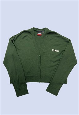 Cardigan Forest Green Acrylic Wool Knit Oversized 