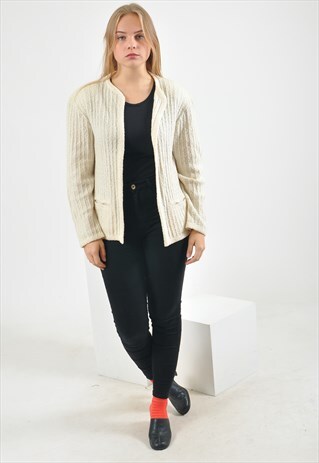 VINTAGE OPEN FRONT KIMONO IN BEIGE