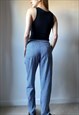 VINTAGE BLUE CHECK LIGHTWEIGHT TROUSERS SIZE S-M 