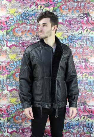 VINTAGE AVIATOR/FLYING JACKET. SHEARLING SHEEP SKIN. UNISEX.