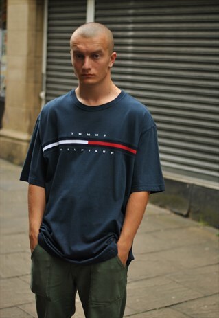 VINTAGE 90S TOMMY HILFIGER SPELL OUT TSHIRT