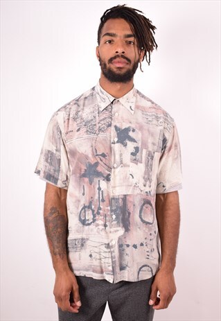 MENS VINTAGE SHIRT LARGE MULTI 90S
