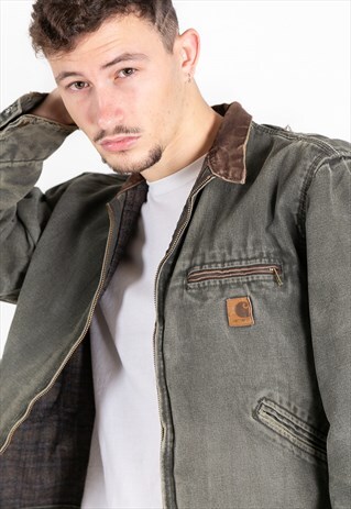 VINTAGE 80S CARHARTT LINNED DENIM JACKET / S8378